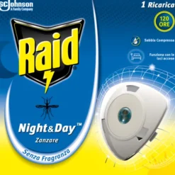 RAID NIGHT & DAY ELETTRICO 1 RICARICA ZANZARE 120 ORE
