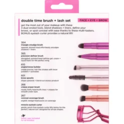 REAL TECHNIQUES DOUBE TIME BRUSH + LASH SET SET 3 PENNELLI DA VIAGGIO RETRAIBILI OGGI E SOPRACCIGLIA + PIEGACIGLIA