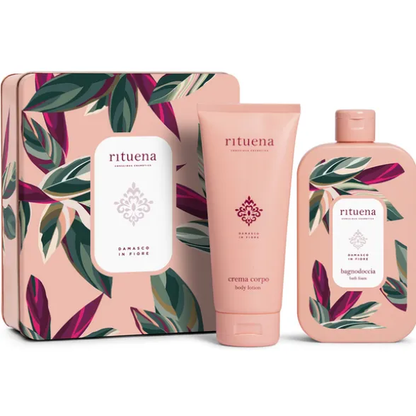 RITUENA DAMASCO IN FIORE COFANETTO IN LATTA SHOWER GEL 400 ML + BODY LOTION 200 ML