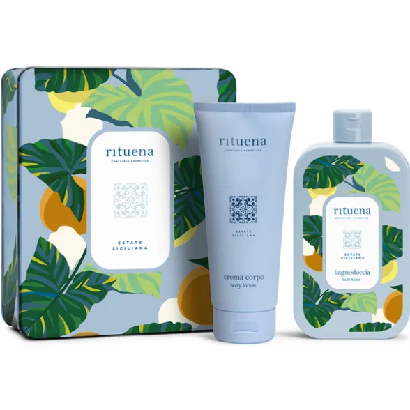 RITUENA ESTATE SICILIANA COFANETTO IN LATTA SHOWER GEL 400 ML + BODY LOTION 200 ML