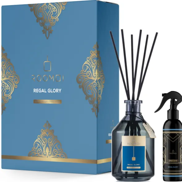 ROOMOI COFANETTO REGAL GLORY; REED DIFFUSER 500 ML + SPRAY 200 ML + BASTONCINI