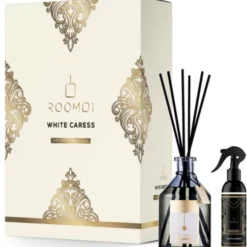 ROOMOI COFANETTO WHITE CARESS REED DIFFUSER 200 ML + SPRAY 100 ML + BASTONCINI