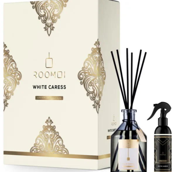 ROOMOI COFANETTO WHITE CARESS REED DIFFUSER 200 ML + SPRAY 100 ML + BASTONCINI