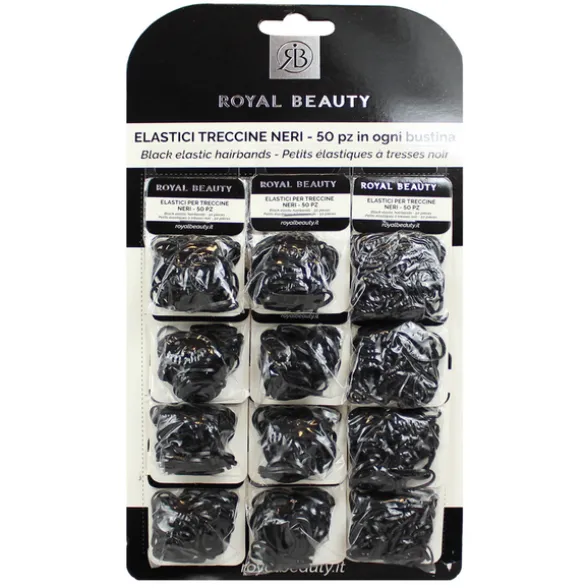 ROYAL BEATY ELASTICINI TRECCINE NERO 50 PEZZI