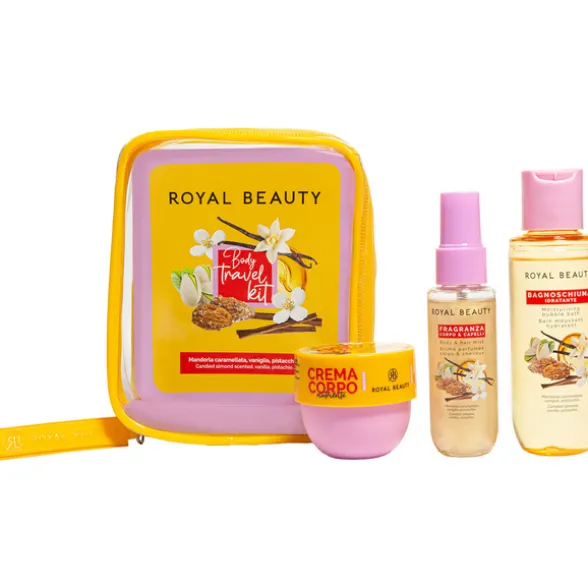 ROYAL BEAUTY BODY TRAVEL KIT POCHETTE CONTENENTE 3 PEZZI; 1 FRAGRANZA CORPO & CAPELLI 30 ML - 1 BAGNODOCCIA 90 ML - 1 CREMA CORPO 50 ML RB702079