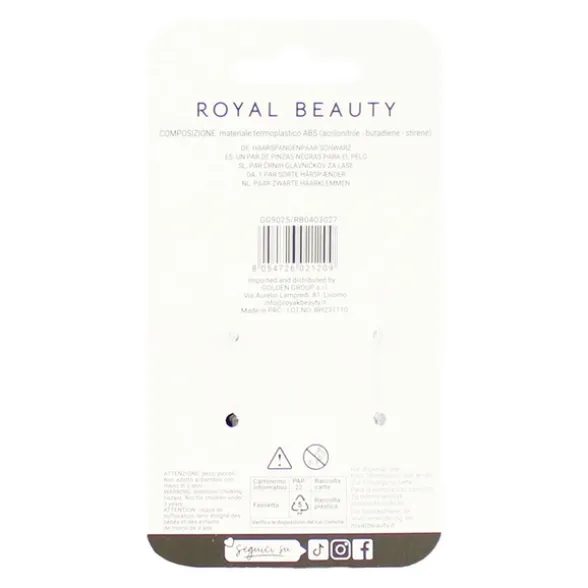 ROYAL BEAUTY COPPIA PINZE PER CAPELLI NERA