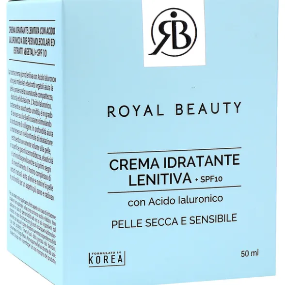 ROYAL BEAUTY CREMA IDRATANTE LENITIVA SPF10 CON ACIDO IALURONICO PER PELLE SECCA e SENSIBILE 50 ML