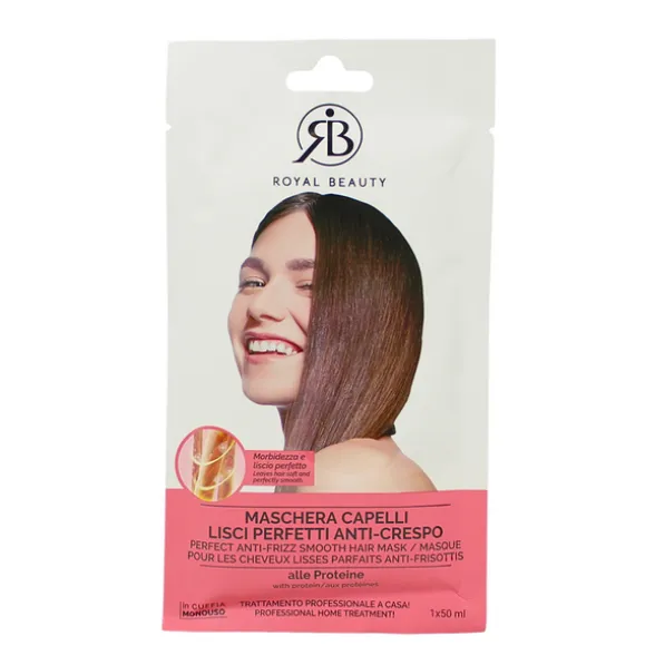 ROYAL BEAUTY MASCHERA CAPELLI ALLE PROTEINE LISCI PERFETTI ANTI CRESPO IN CUFFIA MONOUSO