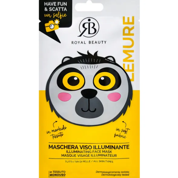 ROYAL BEAUTY MASCHERA VISO IN TESSUTO ANIMAL STYLE ILLUMINANTE RB701082