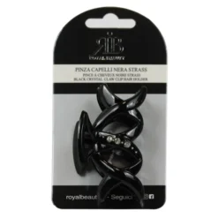ROYAL BEAUTY PINZA PER CAPELLI NERA STRASS