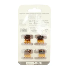 ROYAL BEAUTY PINZETTE MINI PER CAPELLI TARTARUGA 4 PEZZI