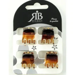 ROYAL BEAUTY PINZETTE PER CAPELLI TARTARUGA SET 4 PEZZI