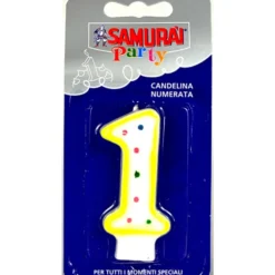 SAMURAI PARTY CANDELA COMPONIBILE ANNI 1 BLISTER