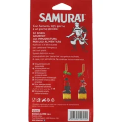 SAMURAI 50 SPIEDINI GOURMET DI BAMBU' CON IMPUGNATURA LUNGHEZZA 15 CM