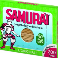 SAMURAI STUZZICADENTI IN LEGNO DI BETULLA SCATOLA 200 PZ