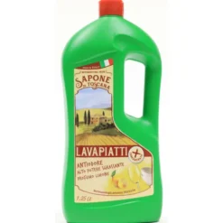 SAPONE DI TOSCANA LAVAPIATTI CONCENTRATO 16% DI ATTIVO LIMONE ANTIODORE ALTO POTERE SGRASSANTE 1,250 LITRI