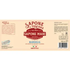 SAPONE DI TOSCANA SAPONE LIQUIDO MANI MARSIGLIA CON ESTRATTI DI ALOE BIO E GLICERINA 500 ML
