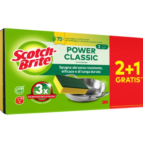 SCOTCH BRITE SPUGNA + FIBRAVERDE 2+1 PZ.