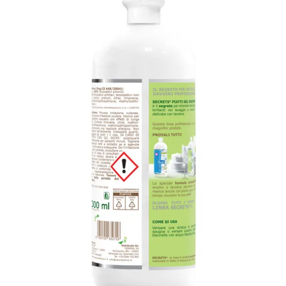 SECRETS HOME DETERGENTE CONCENTRATO PIATTI A MANO ENZIMATICO LIME 1 LT
