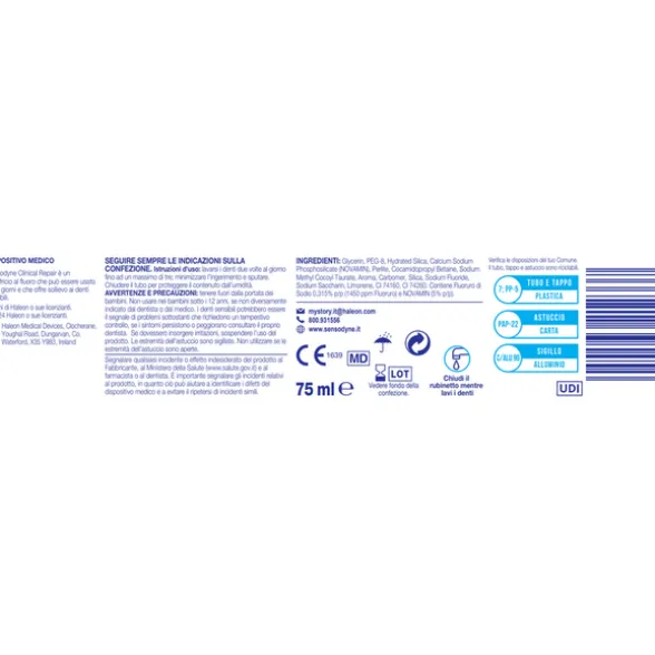SENSODYNE DENTIFRICIO CLINICAL REPAIR ACTIVE WHITE 75 ML