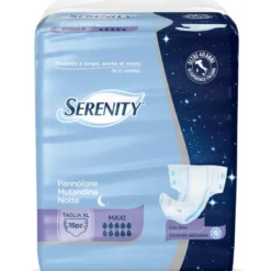 SERENITY PANNOLONE MUTANDINA NOTTE TAGLIA XL MAXI 15 PEZZI DISPOSITIVO MEDICO CE DI CLASSE 1