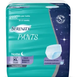 SERENITY PANTS NOTTE TRASPIRANTE TAGLIA XL MAXI 12 PEZZI DISPOSITIVO MEDICO CE DI CLASSE 1