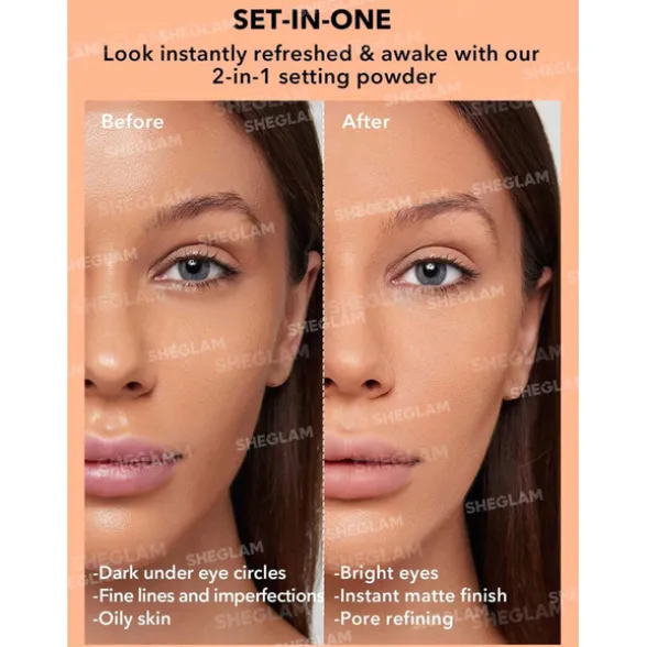SHEGLAM CIPRIA INSTA READY FACE & UNDER EYE SETTING POWDER DUO TRANSLUCENT