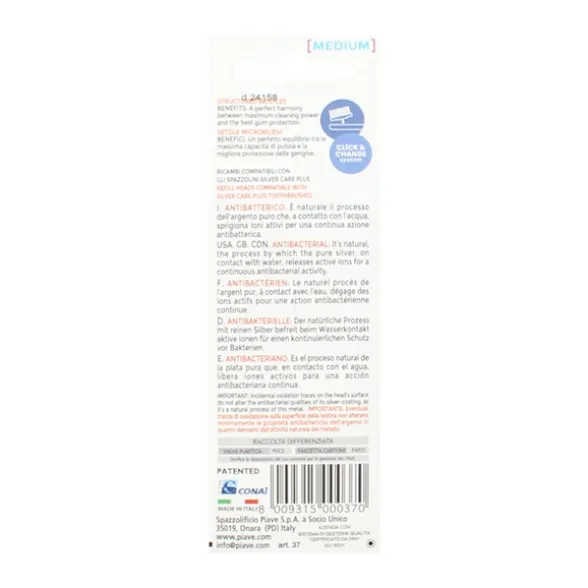 SILVER CARE TESTINE RICAMBIO SPAZZOLINO MEDIE 2 PZ.