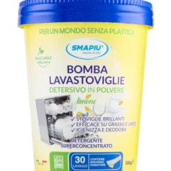 SMAPIU BOMBA LAVASTOVIGLIE POLVERE LIMONE 30 LAVAGGI LIMONE BARATTOLO 500 GRAMMI