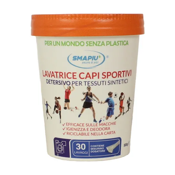 SMAPIU LAVATRICE CAPI SPORTIVI DETERSIVO PER TESSUTI SINTETICI 30 LAVAGGI BARATTOLO 500 grammi