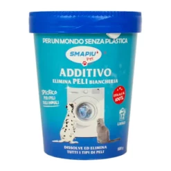 SMAPIU PET ADDITIVO IN POLVERE ELIMINA PELI BIANCHERIA BARATTOLO CARTA 500 GRAMMI