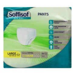 SOFFISOF PANNOLONI MUTANDINA ADULTI PANTS AIR DRY MISURA LARGE GIRO VITA 110-150 CM ASSORBENZA EXTRA 7 GOCCE 14 PZ DISPOSITIVO MEDICO CE DI CLASSE 1