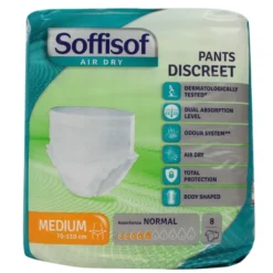 SOFFISOF PANTS DISCREET AIR DRY MEDIUM GIRO VITA 70/110 CM 8 PZ DISPOSITIVO MEDICO CE DI CLASSE 1