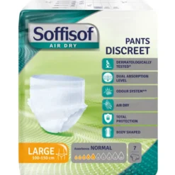 SOFFISOF PANTS DISCREET AIR DRY LARGE GIRO VITA 100/150 CM 7 PZ DISPOSITIVO MEDICO CE DI CLASSE 1