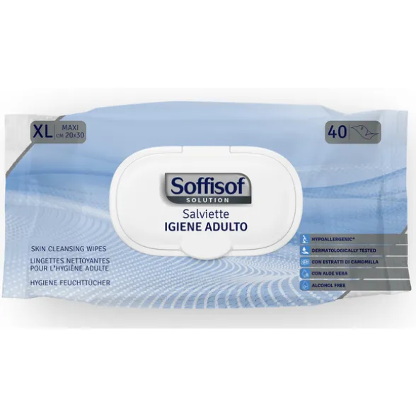 SOFFISOF SALVIETTE IGIENE ADULTO 40 PEZZI XL CM 20x30