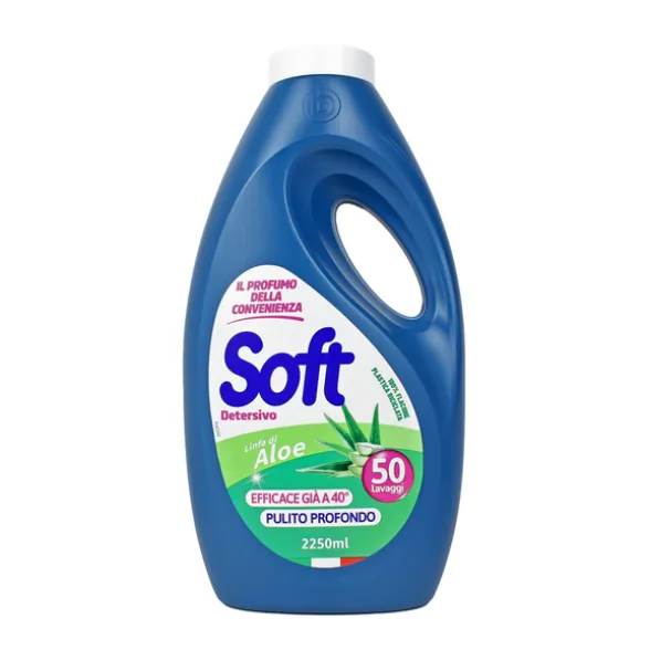 SOFT DETERSIVO BUCATO LAVATRICE LINFA DI ALOE 50 LAVAGGI 2250 ML