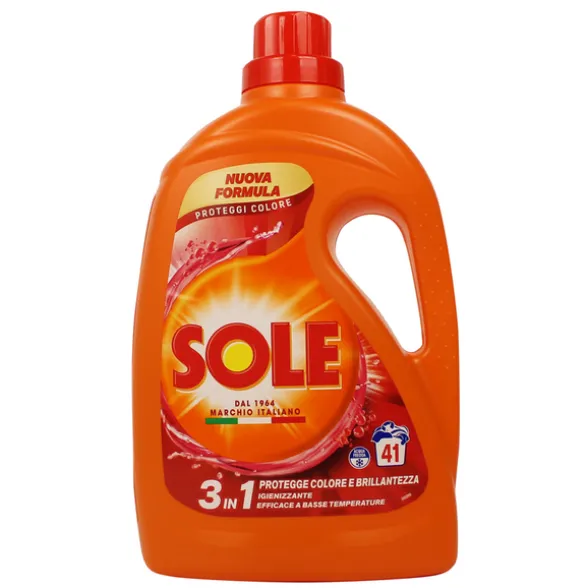 SOLE DETERSIVO LIQUIDO BUCATO LAVATRICE PROTEGGI COLORE 41 LAVAGGI LT 1,845