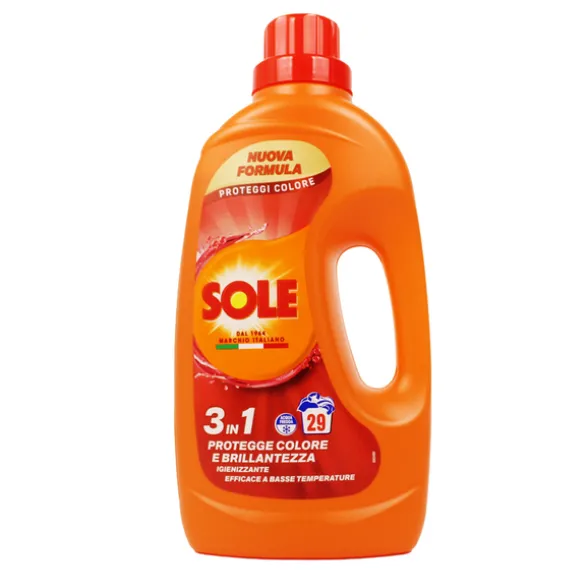 SOLE DETERSIVO LIQUIDO BUCATO LAVATRICE PROTEGGI COLORE 29 LAVAGGI LT 1,305