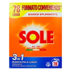SOLE DETERSIVO POLVERE BUCATO LAVATRICE BIANCO SPLENDENTE FUSTO 78 LAVAGGI