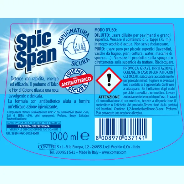 SPIC&SPAN PAVIMENTI TALCO e FIORI DI COTONE 1000 ML