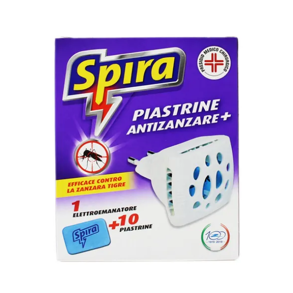 SPIRA INSETTICIDA ANTIZANZARA ELETTROEMANATORE + 10 PIASTRINE