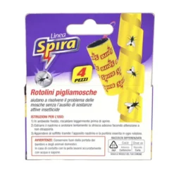 SPIRA INSETTICIDA PIGLIAMOSCHE TOTALMENTE ECOLOGICO E NATURALE 4 ROTOLINI