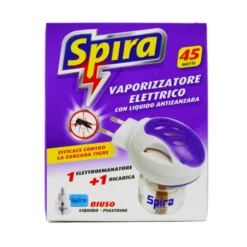 SPIRA INSETTICIDA VAPORIZZATORE ELETTRICO BIUSO + RICARICA LIQUIDA 45 NOTTI O PIASTRINE ANTIZANZARA