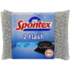 SPONTEX 2 FLASH SPUGNA IN FIBRE PLASTICHE DI ALLUMINIO NON RIGA 2 PZ.