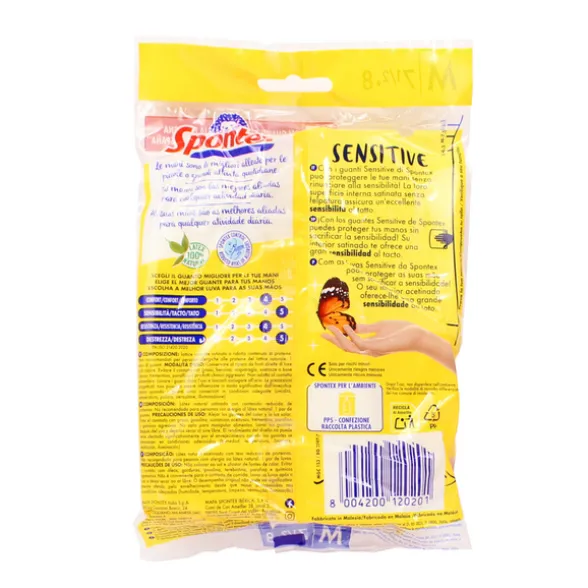 SPONTEX GUANTI EFFETTO SETA IN LATTICE TAGLIA MEDIUM 7 1/2-8
