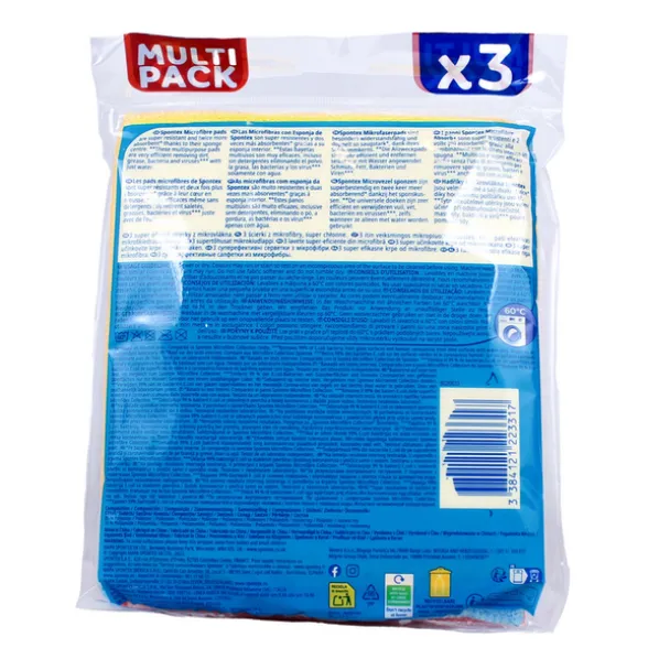 SPONTEX MICROFIBRA CON SPUGNA 17,5x20 3 PZ