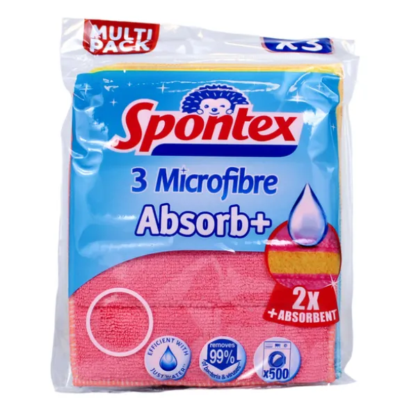 SPONTEX MICROFIBRA CON SPUGNA 17,5x20 3 PZ