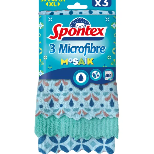 SPONTEX MICROFIBRE 3 PANNI MOSAIK 30x40 CM