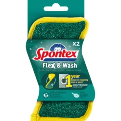 SPONTEX SPUGNA FLEX & WASH MULTIUSO LAVABILE IN LAVATRICE 2 PEZZI