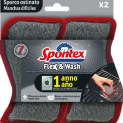 SPONTEX SPUGNA SPORTO OSTINATO FLEX & WASH AZIONE ABRASIVA 2 PEZZI